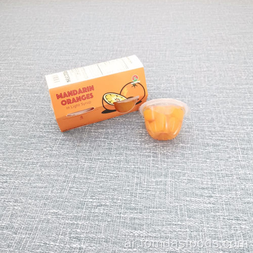 113 جرام ماندرين البرتقال الجزء في كوب سلييندا وجبة خفيفة